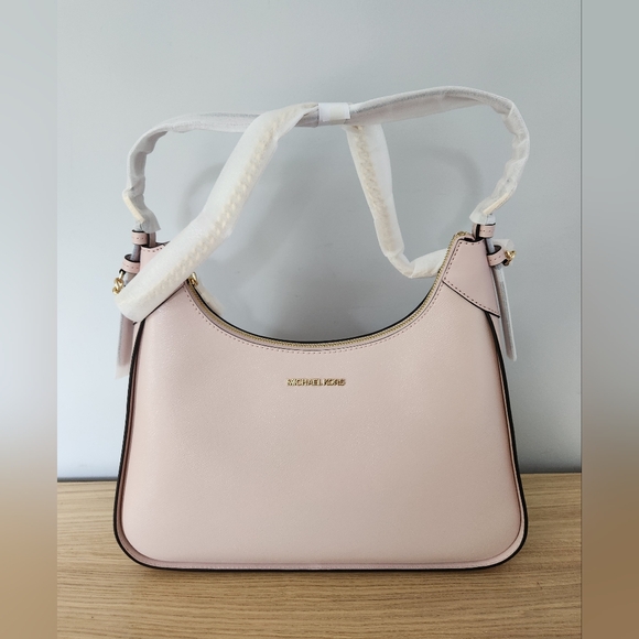 BNWT Michael Kors Wilma Large Smooth Leather Chain Shoulder Bag Powder Blush - Picture 4 of 5
